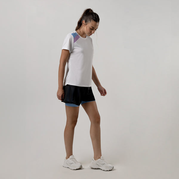 conjunto deportivo para dama en short y camiseta manga corta