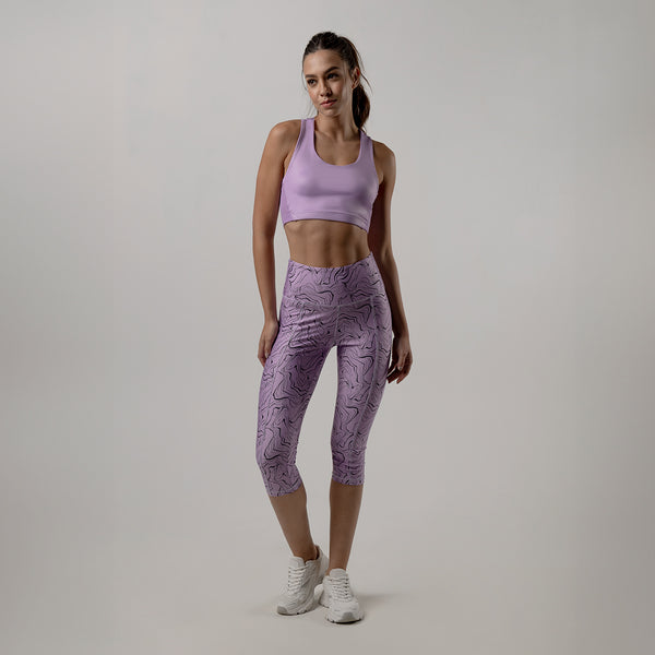 conjunto deportivo para mujeres de top y leggins color lila