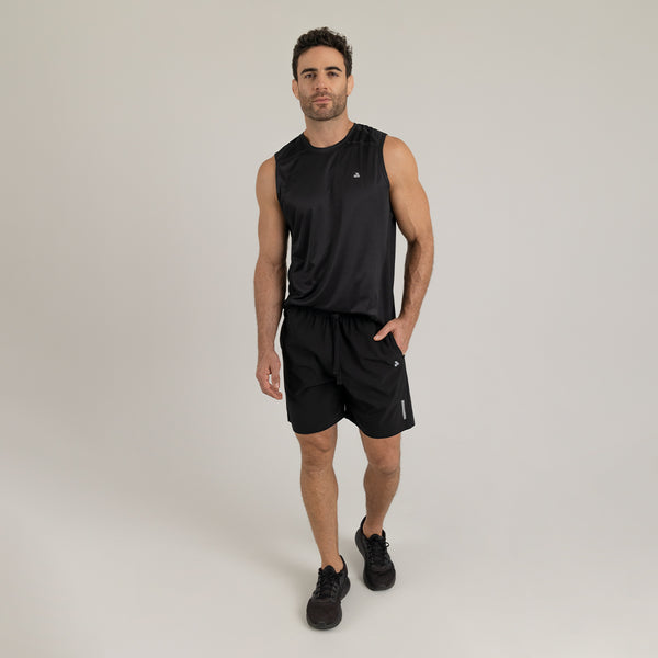 Conjunto camiseta deportiva y pantaloneta para hombre color negro